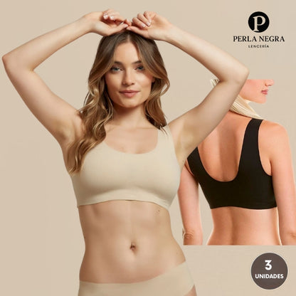 PROMO 3X1 | Corpiño Segunda Piel Estilo Top + Pack Bombachas de Regalo