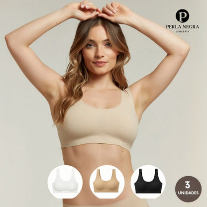 PROMO 3X1 | Corpiño Segunda Piel Bretel Grueso + Pack Bombachas de Regalo