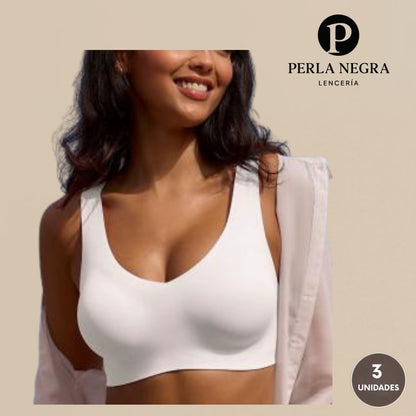 PROMO 3X1 | Corpiño Segunda Piel Bretel Grueso + Pack Bombachas de Regalo